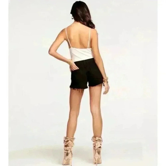 NEw Ramy Brook Christy low rise Shorts Black Denim Distressed Size 29 - Picture 5 of 13